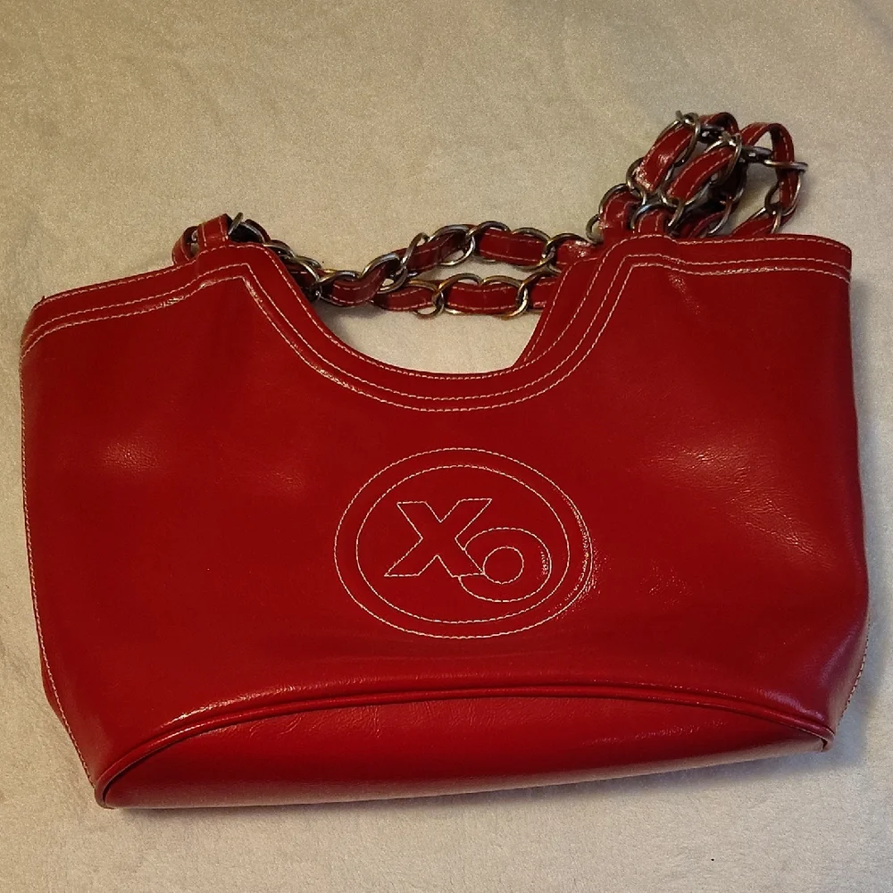 XOXO Red Leather Shoulder Bag - Picture 1 of 4